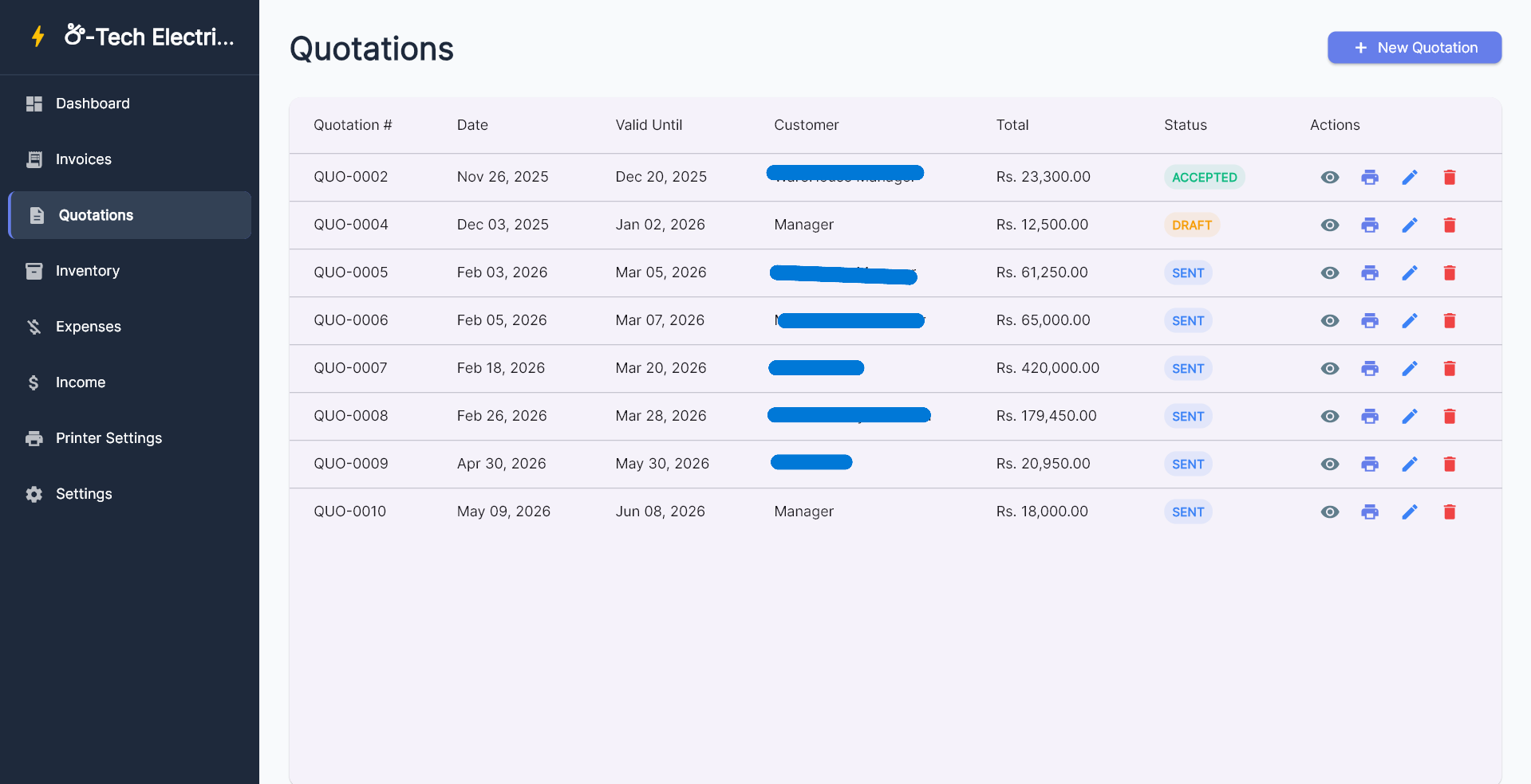 Invoice & Quotation System